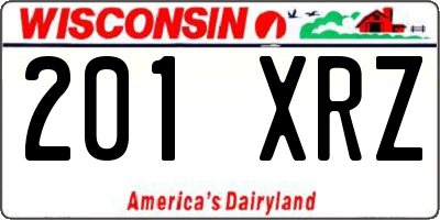WI license plate 201XRZ
