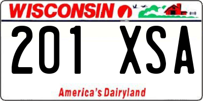 WI license plate 201XSA