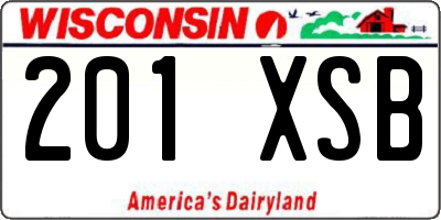 WI license plate 201XSB