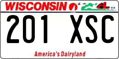 WI license plate 201XSC