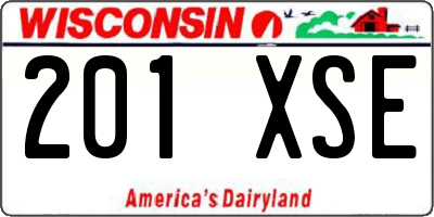 WI license plate 201XSE