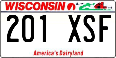 WI license plate 201XSF