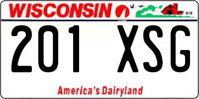 WI license plate 201XSG