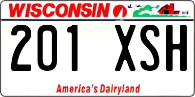 WI license plate 201XSH