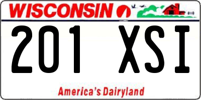 WI license plate 201XSI