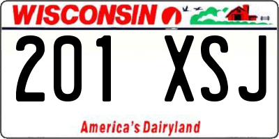 WI license plate 201XSJ