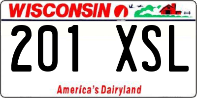 WI license plate 201XSL