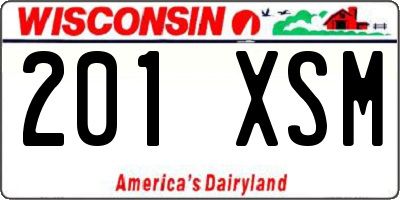 WI license plate 201XSM