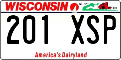 WI license plate 201XSP