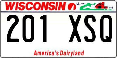 WI license plate 201XSQ