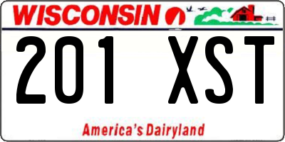 WI license plate 201XST