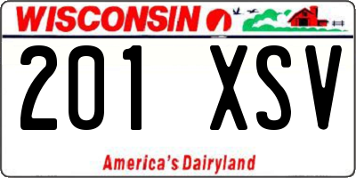 WI license plate 201XSV