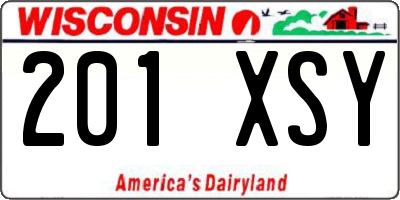 WI license plate 201XSY