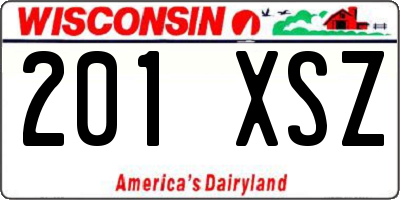 WI license plate 201XSZ