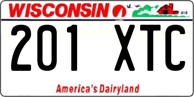 WI license plate 201XTC