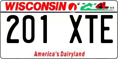 WI license plate 201XTE