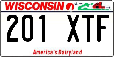 WI license plate 201XTF