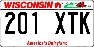 WI license plate 201XTK