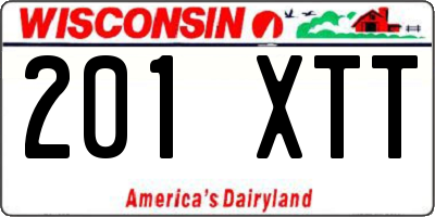 WI license plate 201XTT