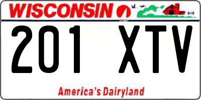 WI license plate 201XTV
