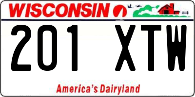 WI license plate 201XTW