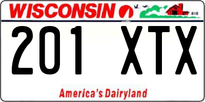 WI license plate 201XTX
