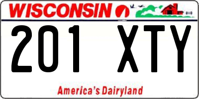 WI license plate 201XTY