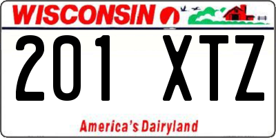 WI license plate 201XTZ