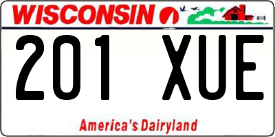 WI license plate 201XUE
