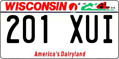 WI license plate 201XUI