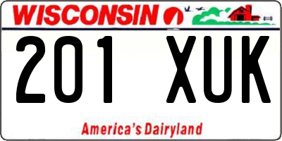 WI license plate 201XUK