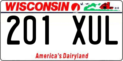 WI license plate 201XUL