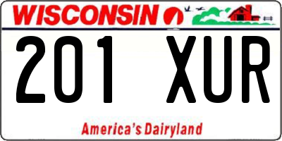 WI license plate 201XUR