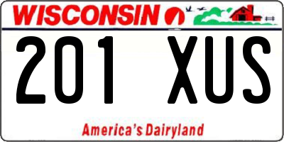 WI license plate 201XUS