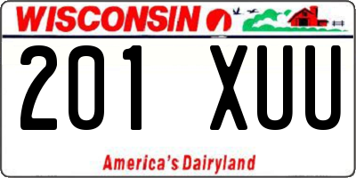 WI license plate 201XUU
