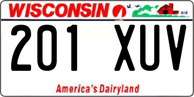 WI license plate 201XUV