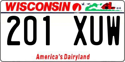 WI license plate 201XUW