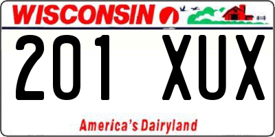 WI license plate 201XUX