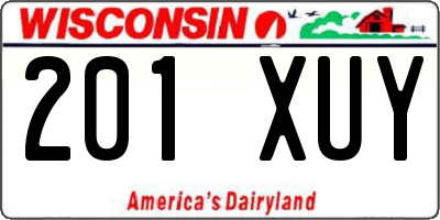 WI license plate 201XUY