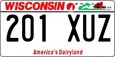 WI license plate 201XUZ