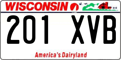 WI license plate 201XVB