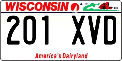 WI license plate 201XVD