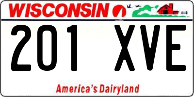 WI license plate 201XVE