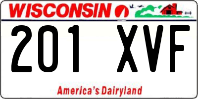 WI license plate 201XVF