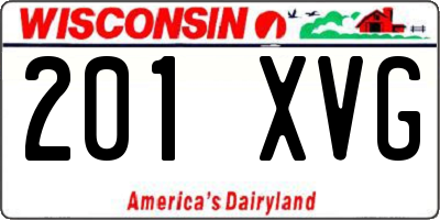 WI license plate 201XVG
