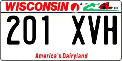WI license plate 201XVH