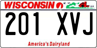 WI license plate 201XVJ