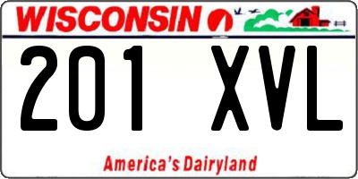 WI license plate 201XVL