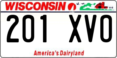WI license plate 201XVO