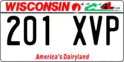 WI license plate 201XVP